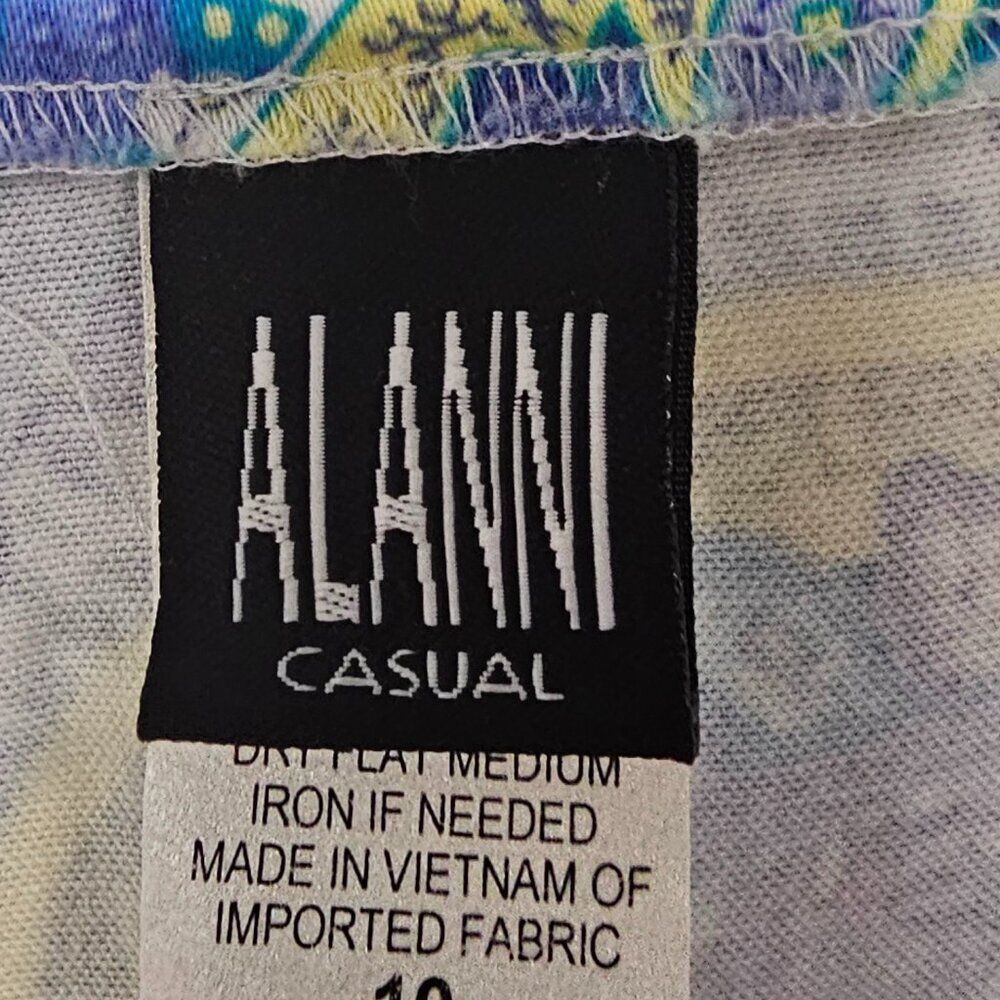 Alanni Blue Green Paisley Skort Boho Floral Retro Mod 10 - Picture 10 of 12